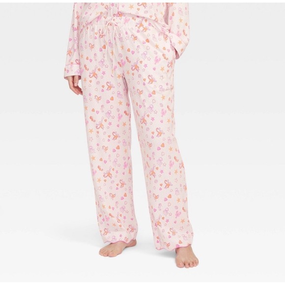 ✨ Roller Rabbit Target Sea Life Pajama Set Pink Long Sleeve Pants Women XS NWT - Picture 4 of 4